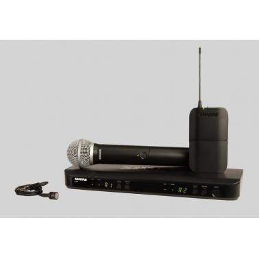 SHURE舒尔 BLX1288/PG185/PG58 无线手持加领夹话筒套装 无线一拖二话筒系统 