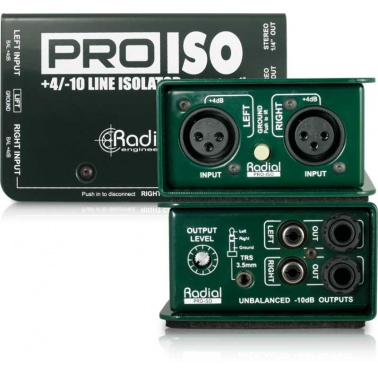 Radial Pro ISO 立体声非专业设备DI直插盒批发零售 隔离变压器 消除接地回路的噪声DI直插盒 吉他DI盒 Radial DI直插盒