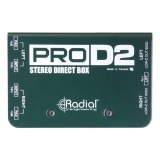 Radial ProD2 被动式立体声DI盒批发零售 立体声非平衡输入 DI 直插盒 无源 DI 直插盒 单通道DI盒 无源立体声ID盒 吉他DI盒 乐器直插盒